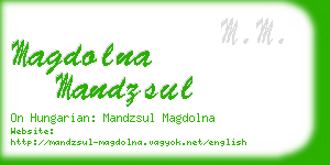 magdolna mandzsul business card